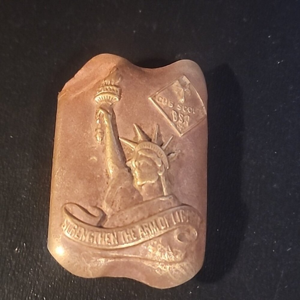 Vintage Cub Boy Scouts America BSA Brass Metal Bolo Tie Neckerchief Slide